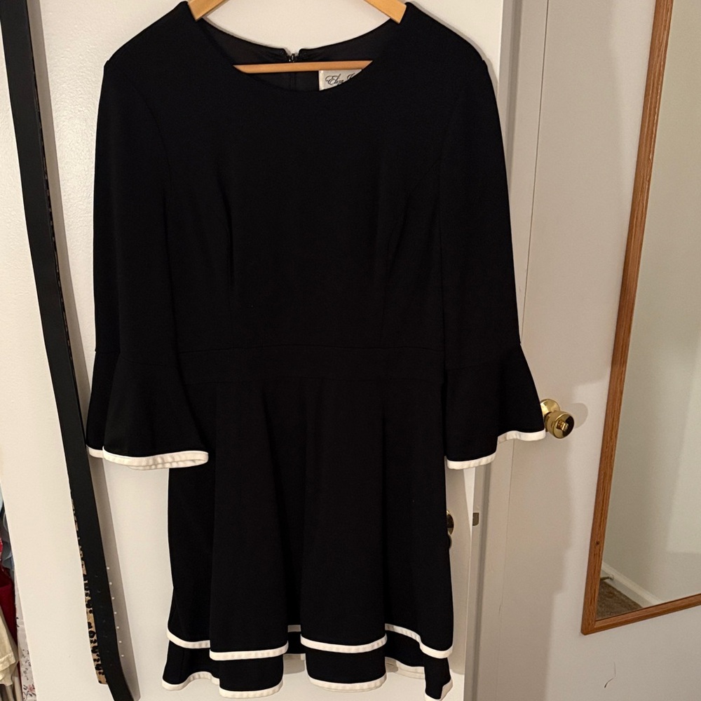Eliza J Black Dress with White Accents
